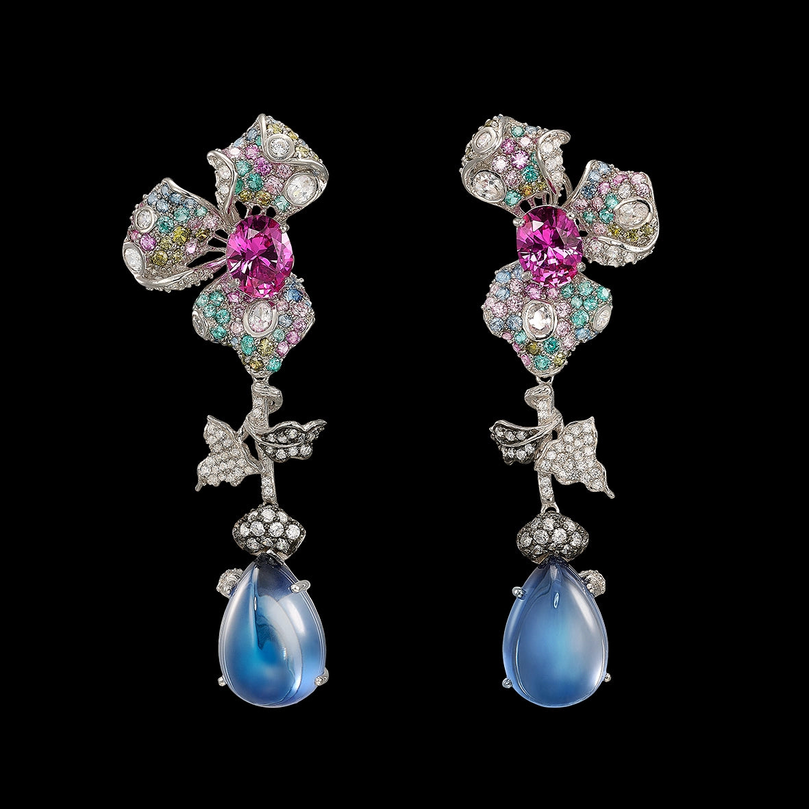 Magenta Orchid Earrings